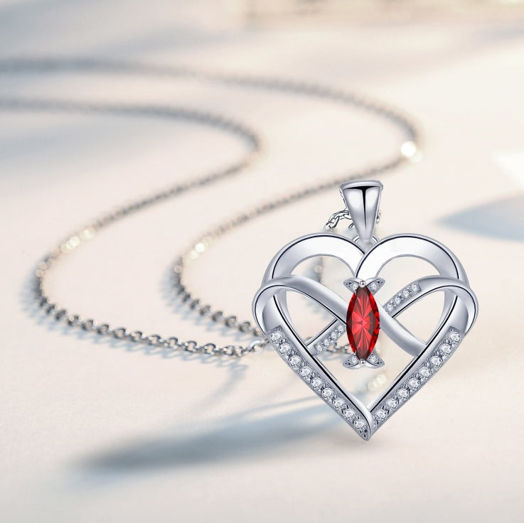 Luxury Heart Butterfly Necklace 14K Gold Plated Zircon Jewelry