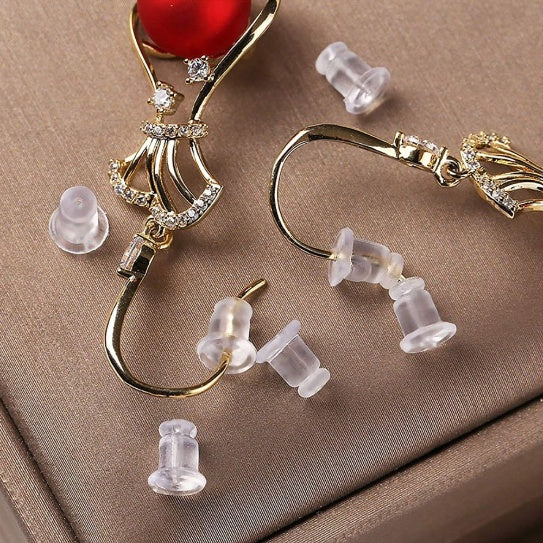 Essential Silicone Earring Backs Transparent Soft Secure Fit