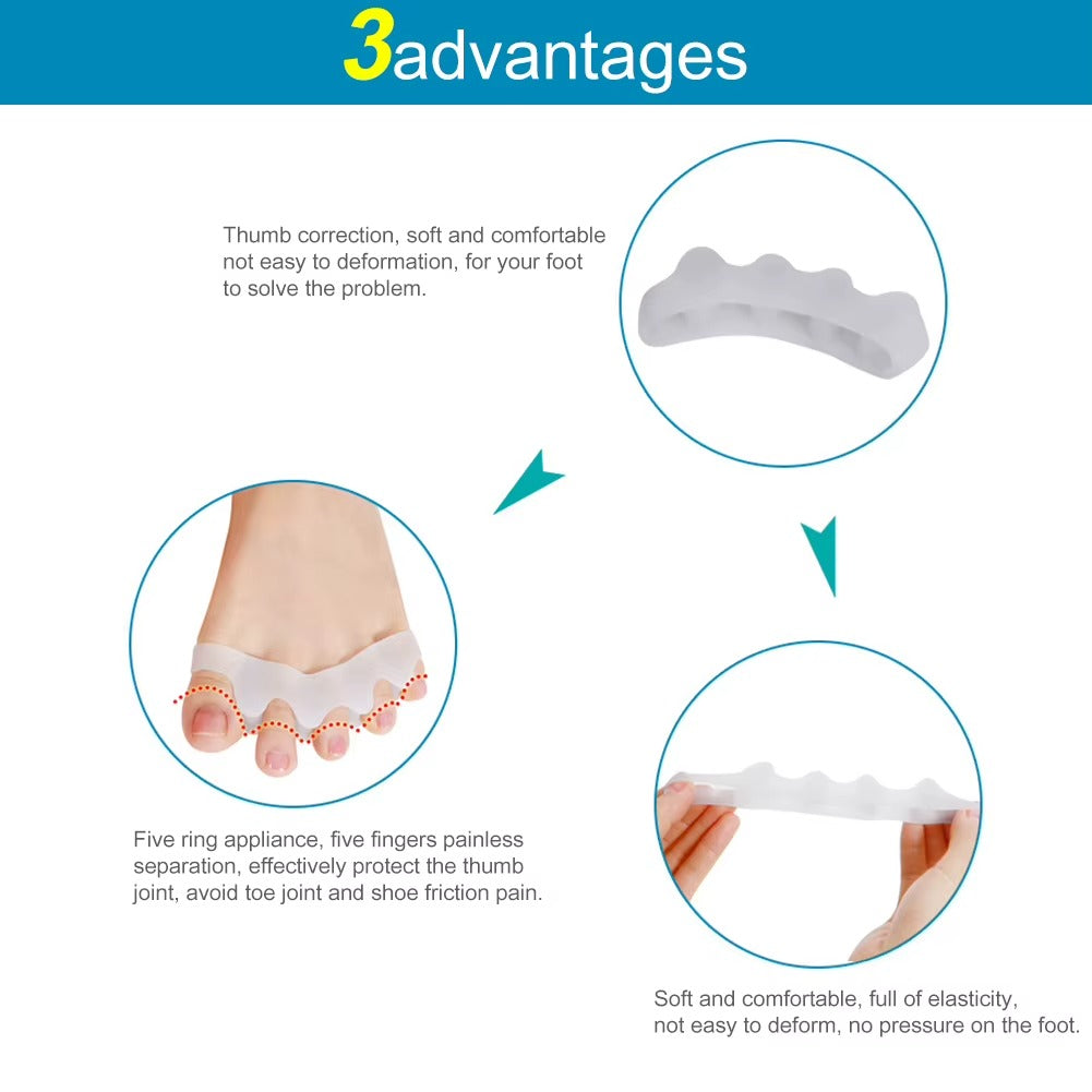 2 Pcs Bunion Corrector Silicone Toe Separator Straightener Orthopedic Toes Space